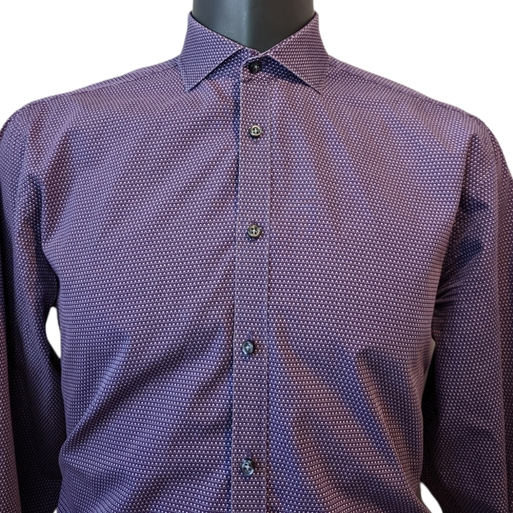 BRUNN & Stengade Purple Pattern Nutton Front Dhirt Sz 16 1/2